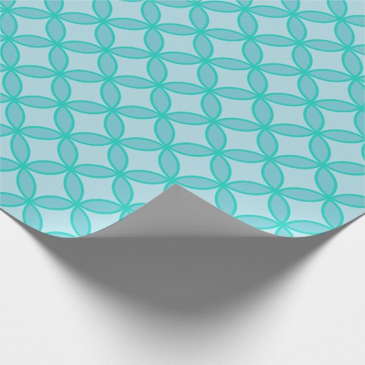 Sekreet en bleke blauwe cirkels herhalen cadeaupapier (Hoek)