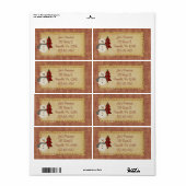 Seks kerstlabel etiket (Full Sheet)