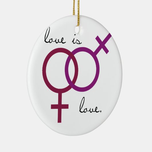 Seks liefde is liefde (vrouwen) keramisch ornament (Rechts)