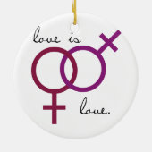 Seks liefde is liefde (vrouwen) keramisch ornament (Achterkant)