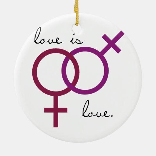 Seks liefde is liefde (vrouwen) keramisch ornament (Achterkant)