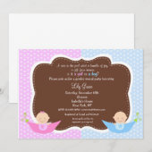 Seksen Feestelijke baby Shower-uitnodigingen Kaart (Voorkant / Achterkant)