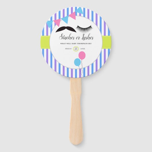 Seksen of streepjes Slauwen Handwaaier (Voorkant)