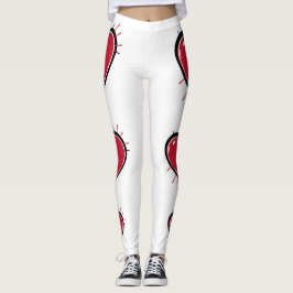 Seksierood hart gym actieve kleding leggings