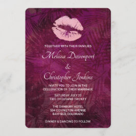 Seksige Roze Glitter Lippen Glamoureuze Trouwdag Kaart