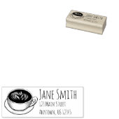 Sekskoffiebeker Latte Persoonlijk adres Rubberstempel (Gestempeld)