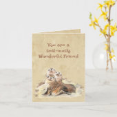 Seksnaïef Wonderful Friend Seal Birthday Kaart (Gele Bloem)
