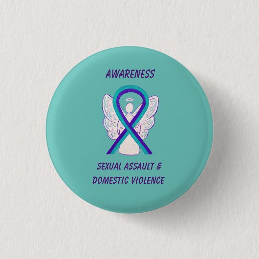 Seksuele aanranding en geweld binnen het gezin ronde button 3,2 cm (Voorkant)