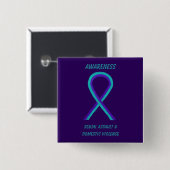 Seksuele aanranding en geweld binnen het gezin vierkante button 5,1 cm (Voorkant /achterkant)