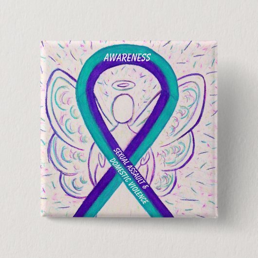 Seksuele aanranding en geweld binnen het gezin vierkante button 5,1 cm (Voorkant)