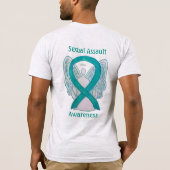 Seksuele asbest Awareness Ribbon Angel Custom Shir T-shirt (Achterkant)