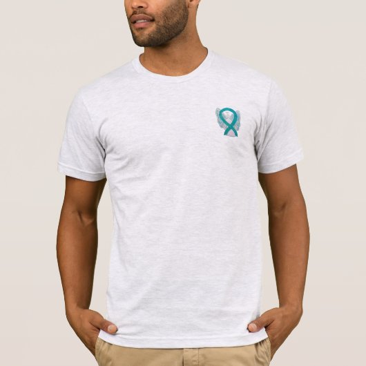 Seksuele asbest Awareness Ribbon Angel Custom Shir T-shirt (Voorkant)