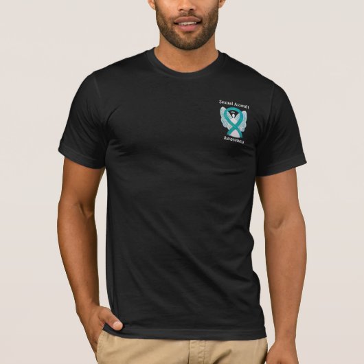 Seksuele asbest Awareness Ribbon Angel Custom Shir T-shirt (Voorkant)