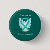 Seksuele Assault Awareness Angel Ribbon Pin Ronde Button 3,2 Cm (Voorkant)