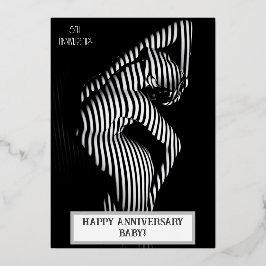 Seksuele huwelijksverjaardag Stout  Folie Uitnodiging