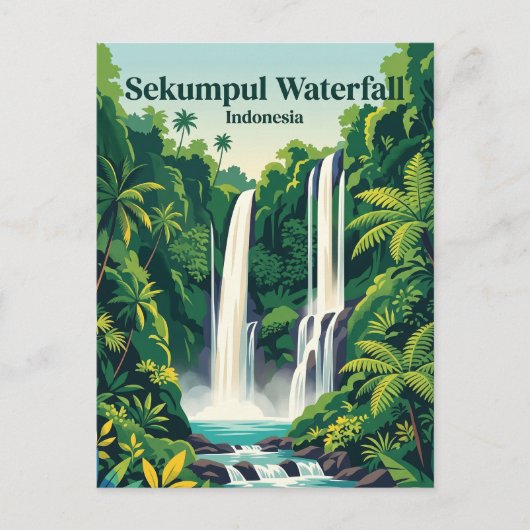 Sekumpul Waterval Indonesië Briefkaart (Voorkant)