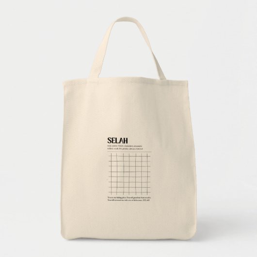 Selah Minimalist Christian Grocery Bag Tote Bag (Voorkant)