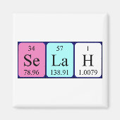 Selah periodieke table name magnet (Voorkant)