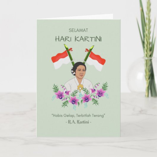 Selamat Hari Kartini Happy Kartini Dag Indonesisch Kaart (Voorkant)
