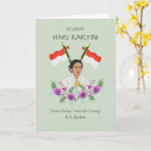 Selamat Hari Kartini Happy Kartini Dag Indonesisch Kaart (Gele Bloem)