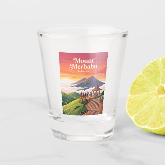 Selasar Pagi bij Mount Merbabu Indonesië Shot Glas (Voorkant)
