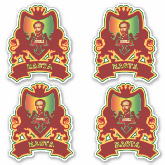 Selassie Rasta Crest Design Sticker (Voorkant)