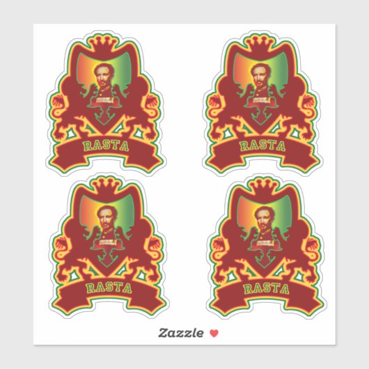 Selassie Rasta Crest Design Sticker (Vel)