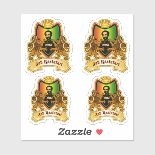 Selassie Rasta Crest Sticker (Vel)