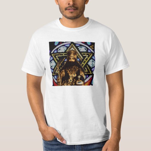 Selassie Star van David Background T-shirt (Voorkant)