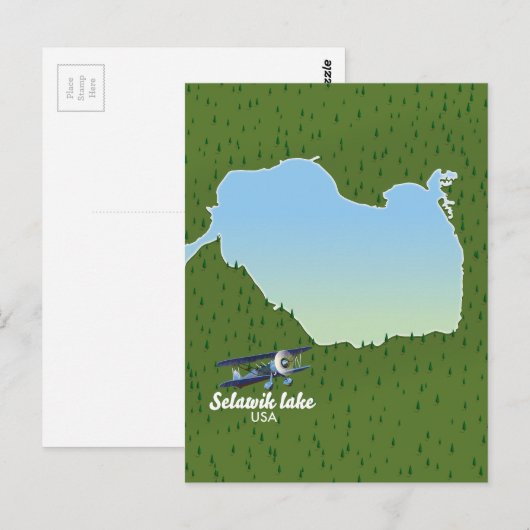 Selawik meer Alaska kaart (Voorkant / Achterkant)