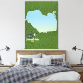 Selawik meer Alaska kaart Canvas Afdruk (Insitu (Slaapkamer))