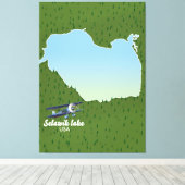 Selawik meer Alaska kaart Canvas Afdruk (Insitu (Houten vloer))