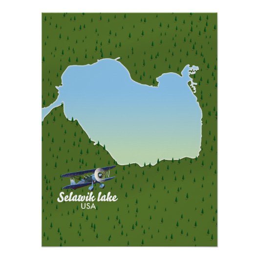 Selawik meer Alaska kaart Perfect Poster (Voorkant)