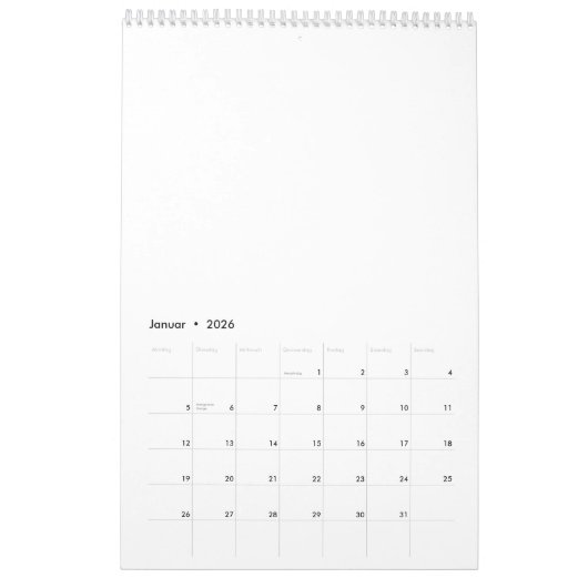 selber gestalten kalender (Jan 2026)