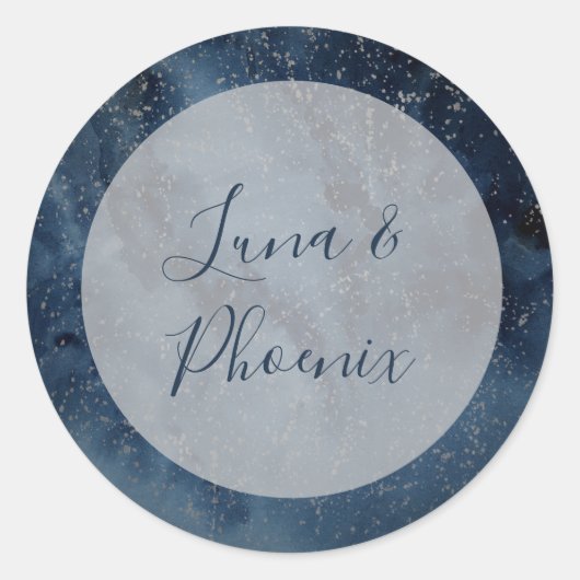 Selderige nachtelijke hemel met Lijst envelop Ronde Sticker (Voorkant)