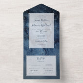 Selderige nachtelijke hemel met Lijst zegel en stu All In One Uitnodiging (Binnen)