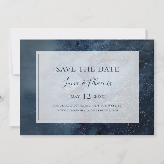 Selderige nachtruimte met horizontaal Lijst Save The Date (Voorkant)