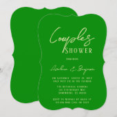 Selderij en bos groene typografie koppels douche kaart (Voorkant / Achterkant)