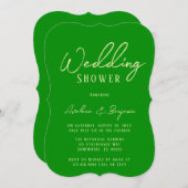 Selderij en Forest Green Typography Trouwdouche Kaart (Voorkant / Achterkant)