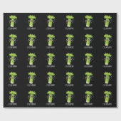 Selderij Funny Veggie Celery Pun Dark BG Cadeaupapier (Vlak)