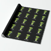 Selderij Funny Veggie Celery Pun Dark BG Cadeaupapier (Uitgerold)