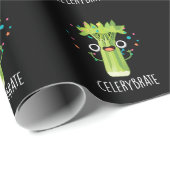 Selderij Funny Veggie Celery Pun Dark BG Cadeaupapier (Rol Hoek)