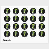 Selderij Funny Veggie Celery Pun Dark BG Ronde Sticker (Vel)