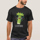 Selderij Funny Veggie Celery Pun Dark BG T-shirt (Voorkant)