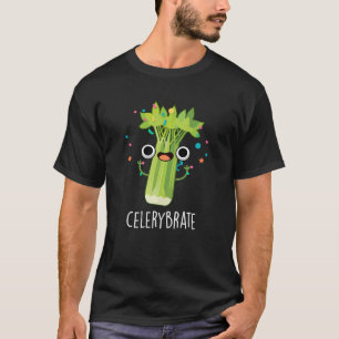 Selderij Funny Veggie Celery Pun Dark BG T-shirt