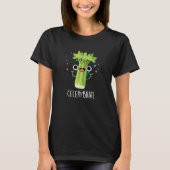 Selderij Funny Veggie Celery Pun Dark BG T-shirt (Voorkant)
