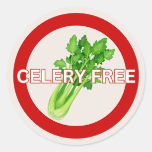 Selderij Gratis Voedsel Allergie Alert Classic Ronde Sticker