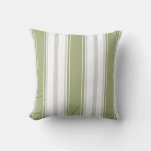 Selderij Groen en Bord Grijs Wit Stripes Patroon   Kussen