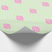 Selderij Whark Chevron Pink Quatrefoil 3 Monogram Cadeaupapier (Hoek)