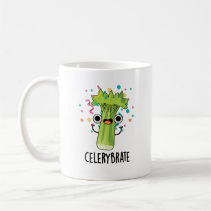 Selderijbont Funny Veggie Celery Pun Koffiemok